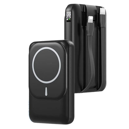 S10 10000mAh Phone Power Bank Magnetic Wireless Charger with Type-C / 8Pin Cable