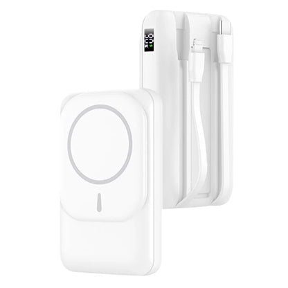 S10 10000mAh Phone Power Bank Magnetic Wireless Charger with Type-C / 8Pin Cable