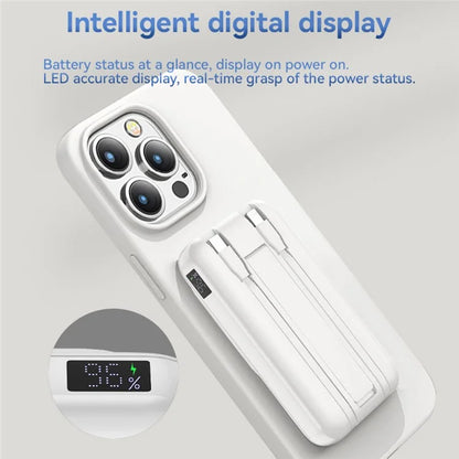 S10 10000mAh Phone Power Bank Magnetic Wireless Charger with Type-C / 8Pin Cable