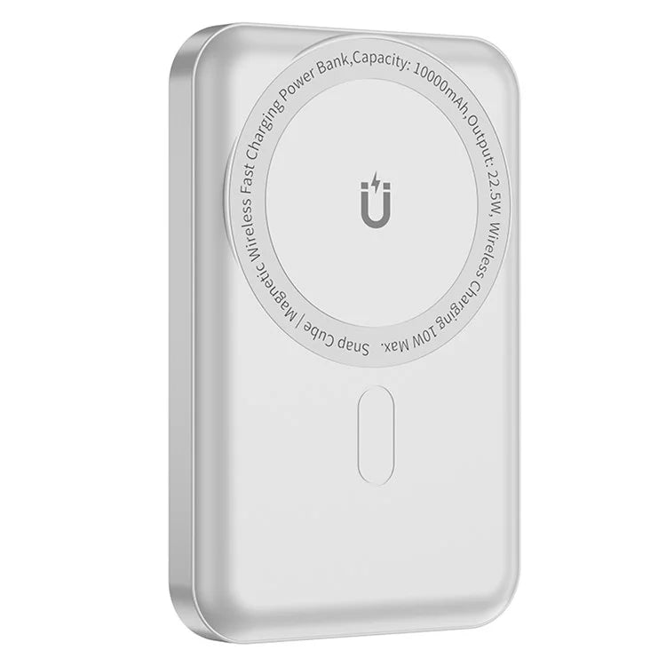 WIWU SC10000WHT Snap Cube Power Bank 10000mAh Magnetic Phone Battery Charger for iPhone 12-15 Series