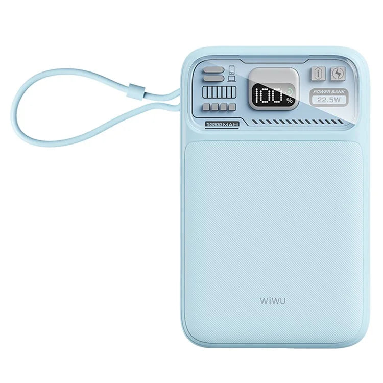 WIWU Wi-P016 10000mAh Magnetic Power Bank 22.5W Fast Charging Phone Battery Charger with Cable