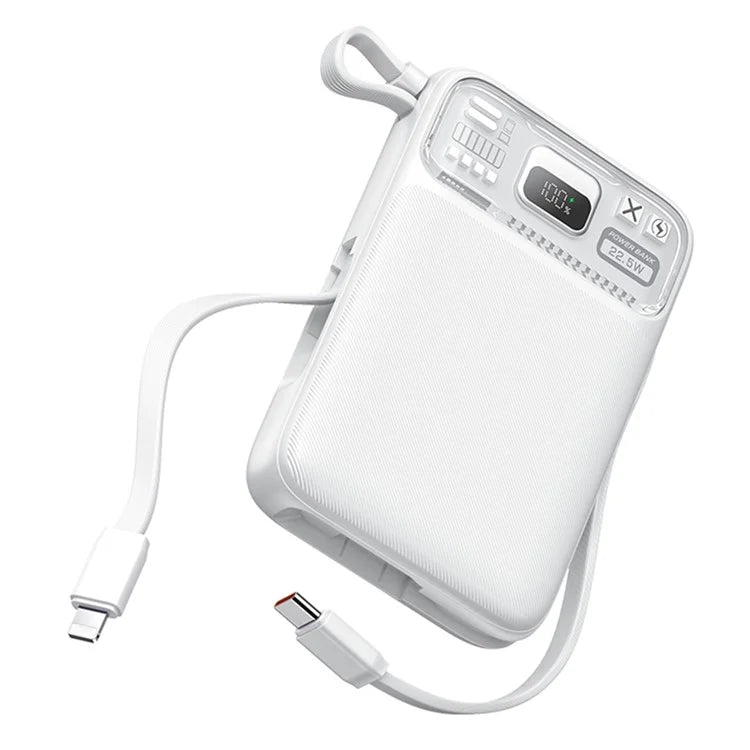 WIWU Wi-P016 10000mAh Magnetic Power Bank 22.5W Fast Charging Phone Battery Charger with Cable
