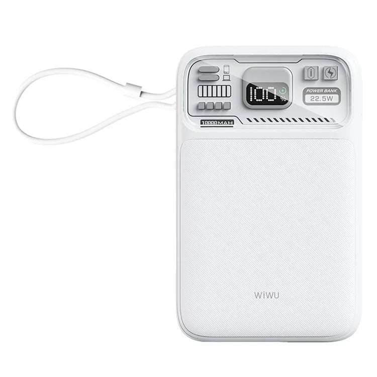 WIWU Wi-P016 10000mAh Magnetic Power Bank 22.5W Fast Charging Phone Battery Charger with Cable