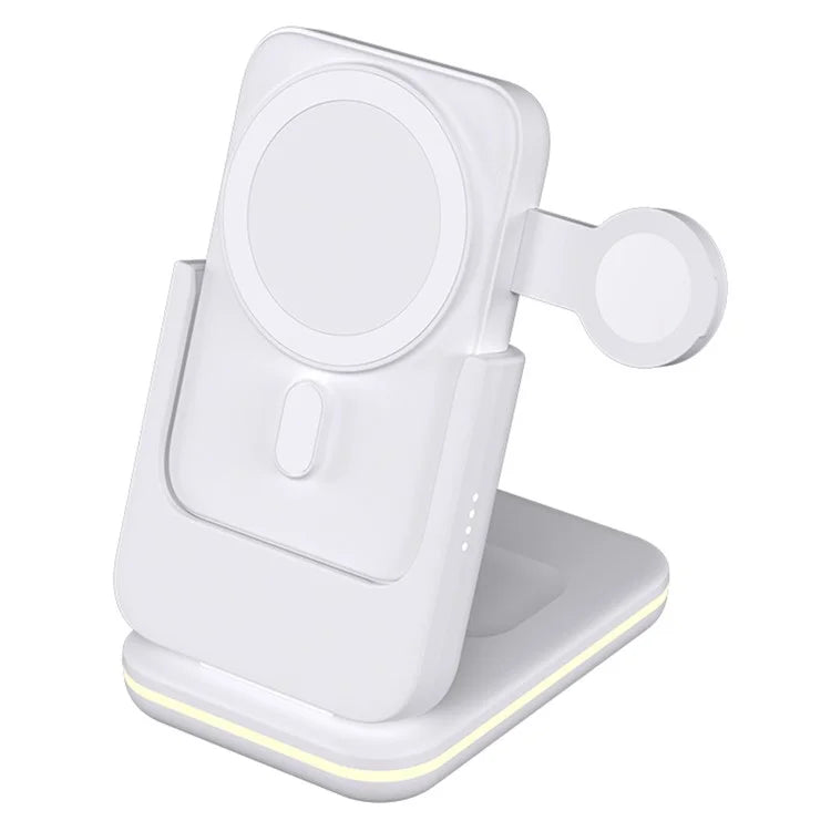 C15 5000mAh Magnetic Power Bank Phone Watch Earphone Wireless Charging Stand