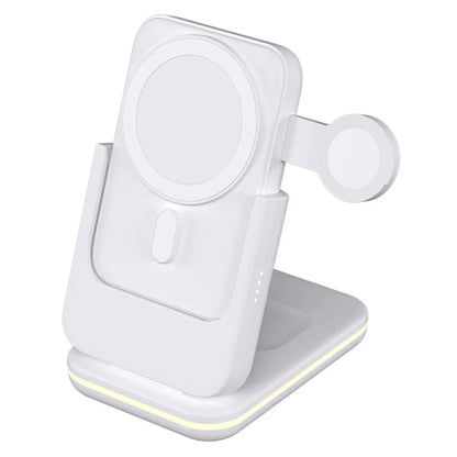 C15 5000mAh Magnetic Power Bank Phone Watch Earphone Wireless Charging Stand