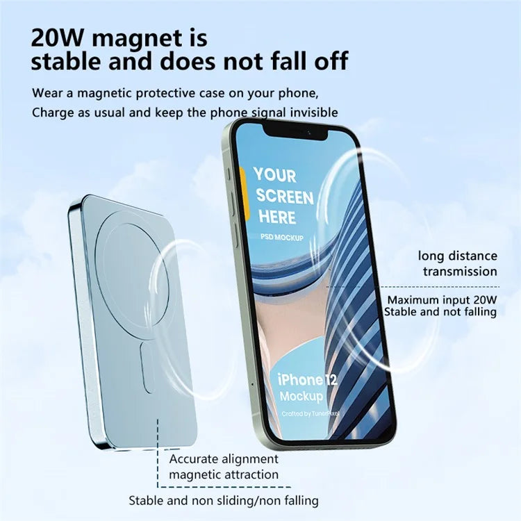 C11 Compatible with Magsafe Portable Charger 20W Magnetic Wireless Power Bank 10000Mah Mobile Charger