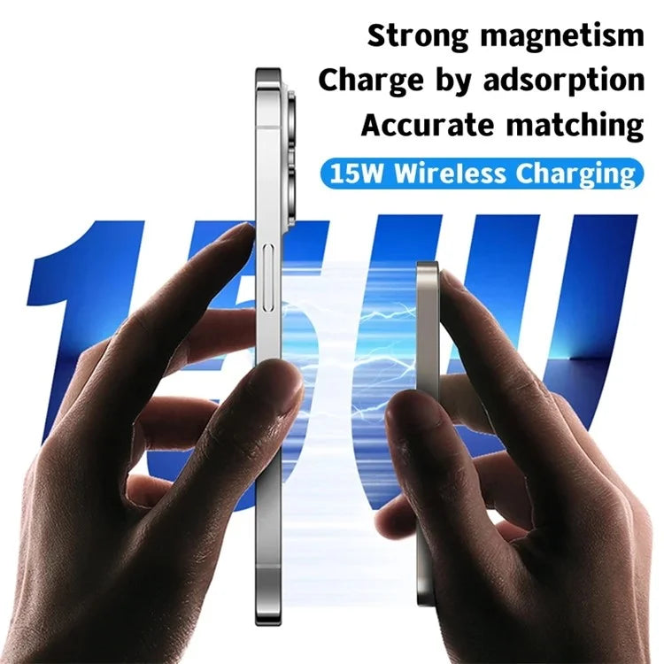 E61A For iPhone 15  /  14  /  13  /  12 Series Magnetic Wireless Phone Charger 5000mAh Ultra Thin Power Bank
