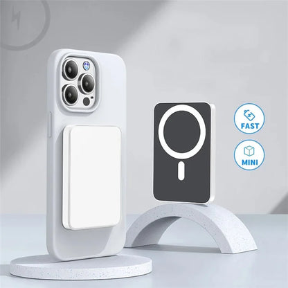 E61A For iPhone 15  /  14  /  13  /  12 Series Magnetic Wireless Phone Charger 5000mAh Ultra Thin Power Bank