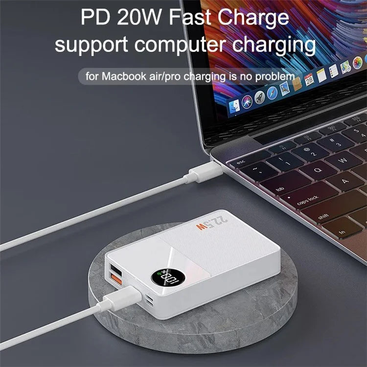 CYKE Q8 20000mAh Power Bank Portable Digital Display Phone External Battery Charger