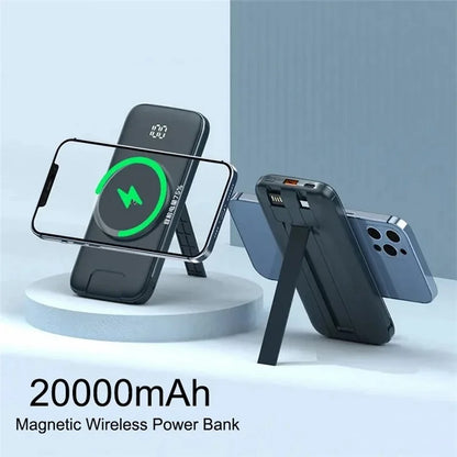 CYKE P3 20000mAh Power Bank Digital Display Built-in 4 Cables Magnetic Phone Wireless Charger