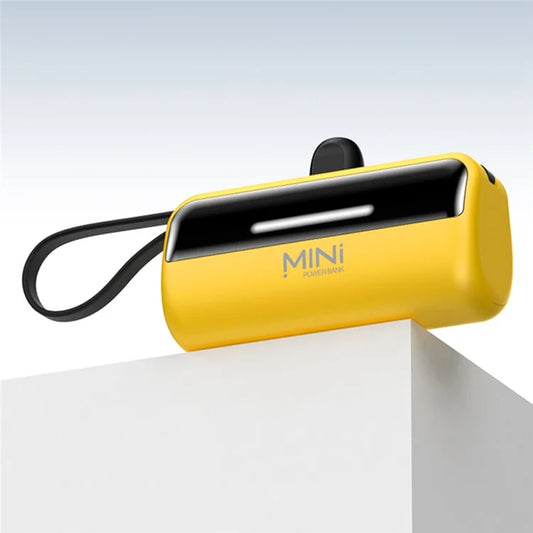 CYKE X3 5000mAh Capsule Shape Power Bank 8Pin Plug Phone External Battery with Built-in Type-C / USB Cable