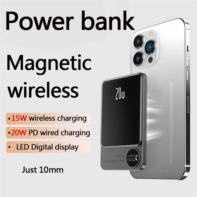 CYKE Q9 Ultra-Thin 15W Magnetic Wireless Charger 10000mAh Power Bank Battery Pack