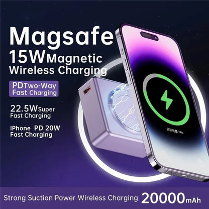 CYKE Q7 20000mAh Power Bank Digital Display 15W Phone Magnetic Wireless Charger