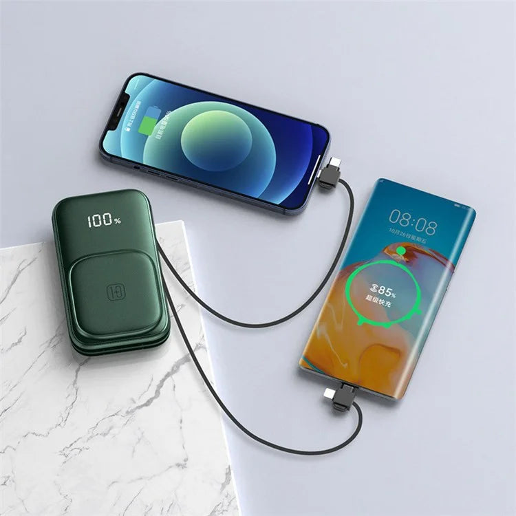 CYKE W1 10000mAh Phone Power Bank Magnetic Wireless Charger with 2 Removable Cables