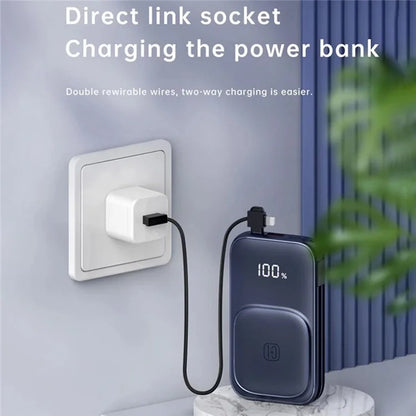 CYKE W1 10000mAh Phone Power Bank Magnetic Wireless Charger with 2 Removable Cables