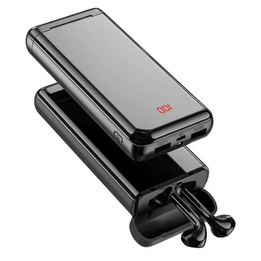 10000mAh Digital Display Power Bank Wireless Bluetooth Headset with LED Light
