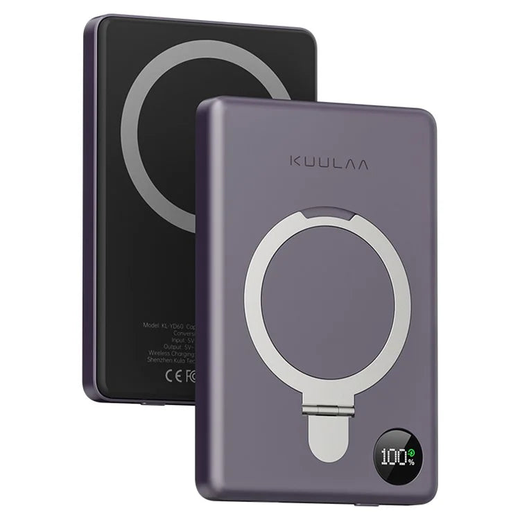 KUULAA KL-YD60 Kickstand 10000mAh Power Bank Phone Back Magnetic Absorption Charger