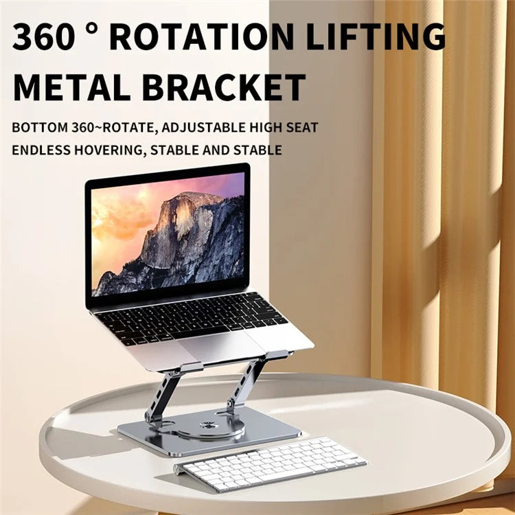 YY-J29 Carbon Steel Foldable Laptop Bracket Heat Dissipation Rotatable Notebook Desktop Stand