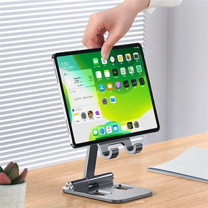 YY-003 Aluminum Alloy Cell Phone Holder Stand Rack Bracket Foldable Desktop Tablet Mount