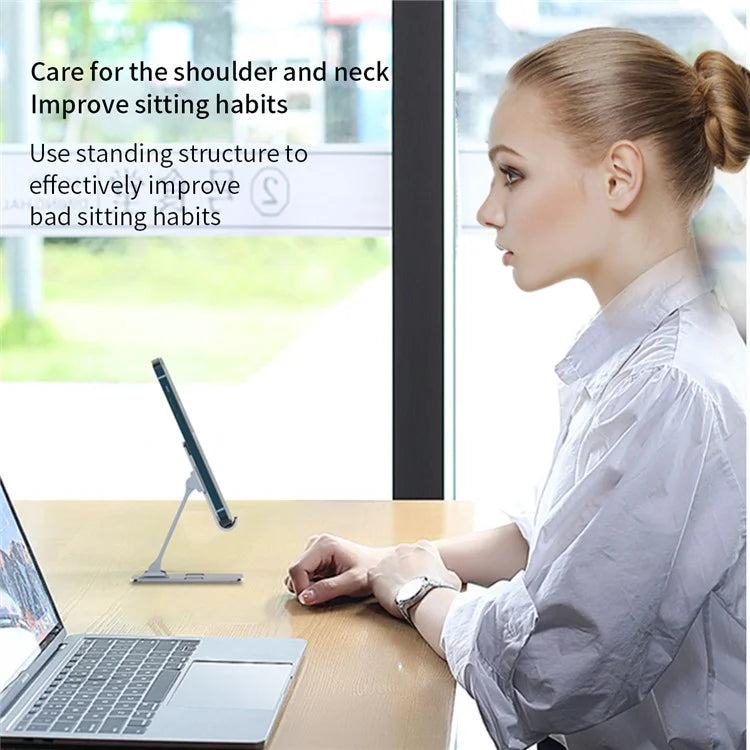 YY-018 Foldable Desktop Phone Tablet Holder Stand Aluminum Alloy Cellphone Bracket