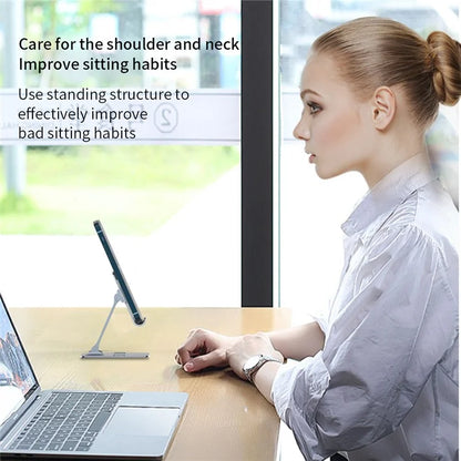 YY-018 Foldable Desktop Phone Tablet Holder Stand Aluminum Alloy Cellphone Bracket