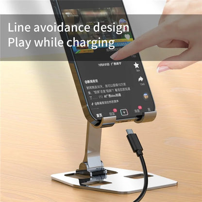 YY-018 Foldable Desktop Phone Tablet Holder Stand Aluminum Alloy Cellphone Bracket
