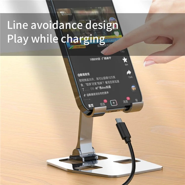 YY-018 Foldable Desktop Phone Tablet Holder Stand Aluminum Alloy Cellphone Bracket