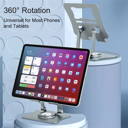 G68 Desktop Foldable Phone Tablet Stand Aluminum Alloy 360-Degree Rotating Tablet Holder