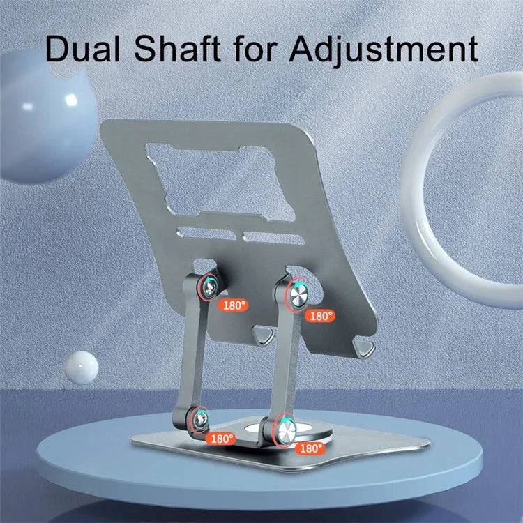 G68 Desktop Foldable Phone Tablet Stand Aluminum Alloy 360-Degree Rotating Tablet Holder