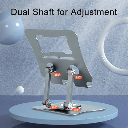 G68 Desktop Foldable Phone Tablet Stand Aluminum Alloy 360-Degree Rotating Tablet Holder