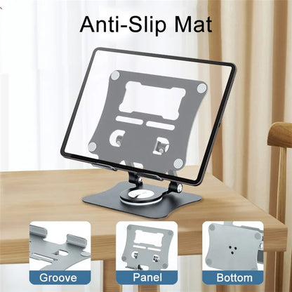 G68 Desktop Foldable Phone Tablet Stand Aluminum Alloy 360-Degree Rotating Tablet Holder