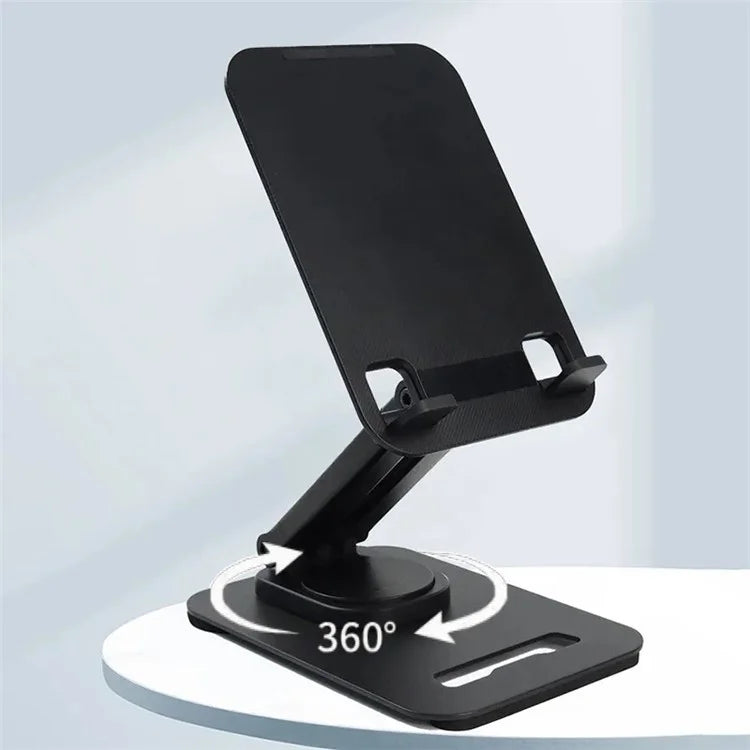JMARY MK62 ABS Desktop Phone Tablet Stand 360-Degree Rotating Base Foldable Phone Holder