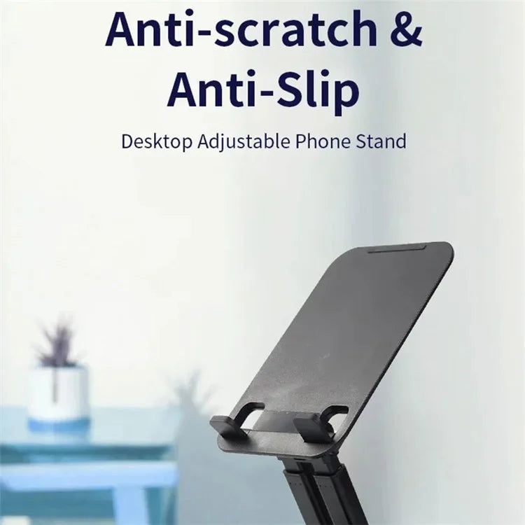 JMARY MK62 ABS Desktop Phone Tablet Stand 360-Degree Rotating Base Foldable Phone Holder