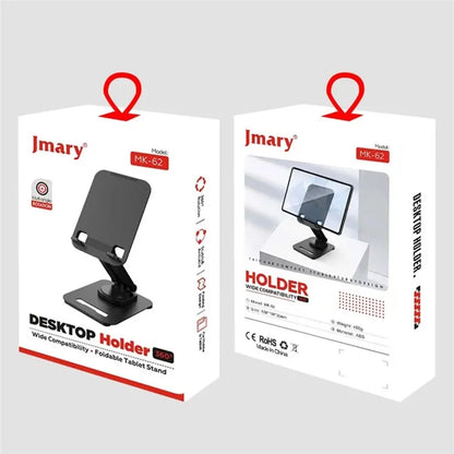JMARY MK62 ABS Desktop Phone Tablet Stand 360-Degree Rotating Base Foldable Phone Holder