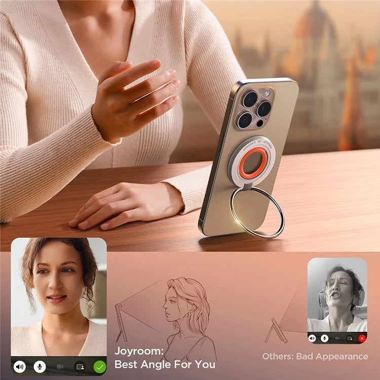 JOYROOM JR-ZS383 Magnetic Kickstand Compatible with Magsafe Grip Phone Holder Finger Ring Stand