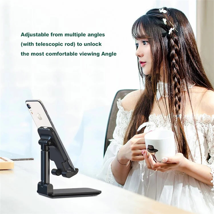 DEVIA ES054 Foldable Phone Stand Height Adjustable Cell Phone Holder Desktop Dock