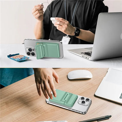 For iPhone 12-15 Series Magnetic Card Holder with Kickstand Compatible with MagSafe