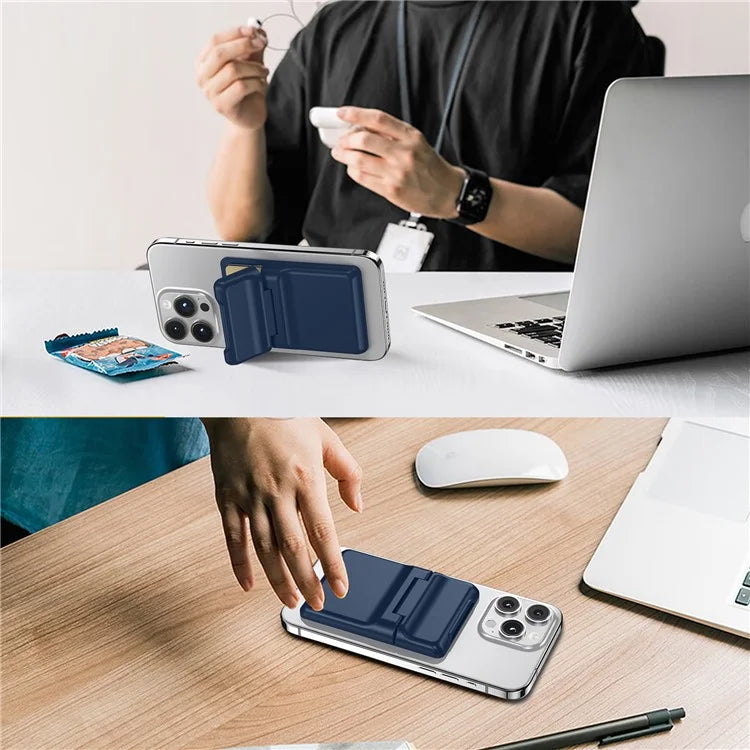 For iPhone 12-15 Series Magnetic Card Holder with Kickstand Compatible with MagSafe