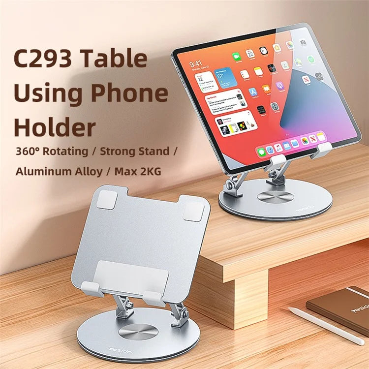 YESIDO C293 Tablet Holder Folding Bracket 360 Degree Rotating Desk Stand