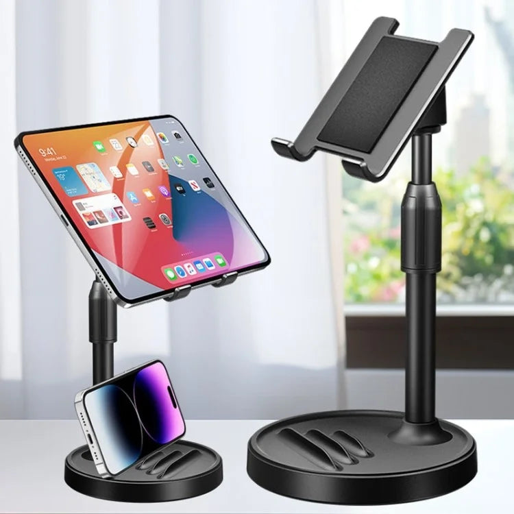 Y15 Universal Lazy Phone Stand with Dual Slots, Height Adjustable Tablet Holder