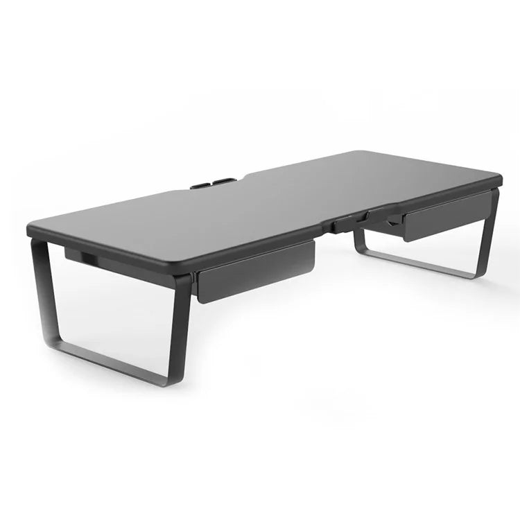 SHC MDF+PVC Computer Monitor Riser Desktop Stand Laptop Base with 2 Drawers
