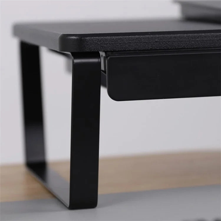 SHC MDF+PVC Computer Monitor Riser Desktop Stand Laptop Base with 2 Drawers