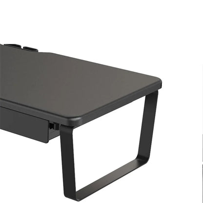 SHC MDF+PVC Computer Monitor Riser Desktop Stand Laptop Base with 2 Drawers