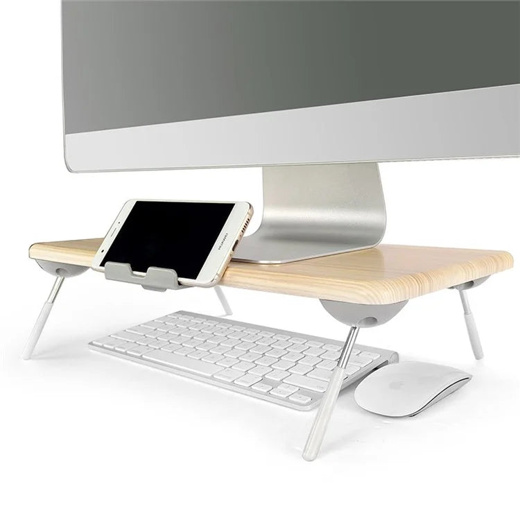 TT4M MDF+PVC Computer Monitor Riser Adjustable Desktop Stand Laptop Base