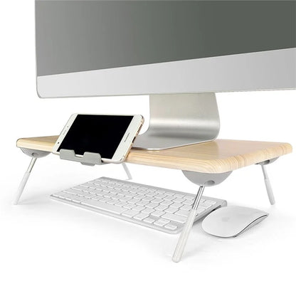 TT4M MDF+PVC Computer Monitor Riser Adjustable Desktop Stand Laptop Base
