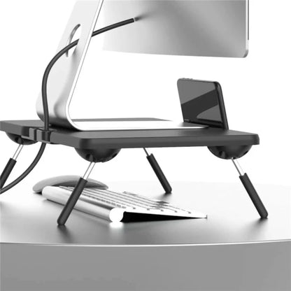 TT4M MDF+PVC Computer Monitor Riser Adjustable Desktop Stand Laptop Base