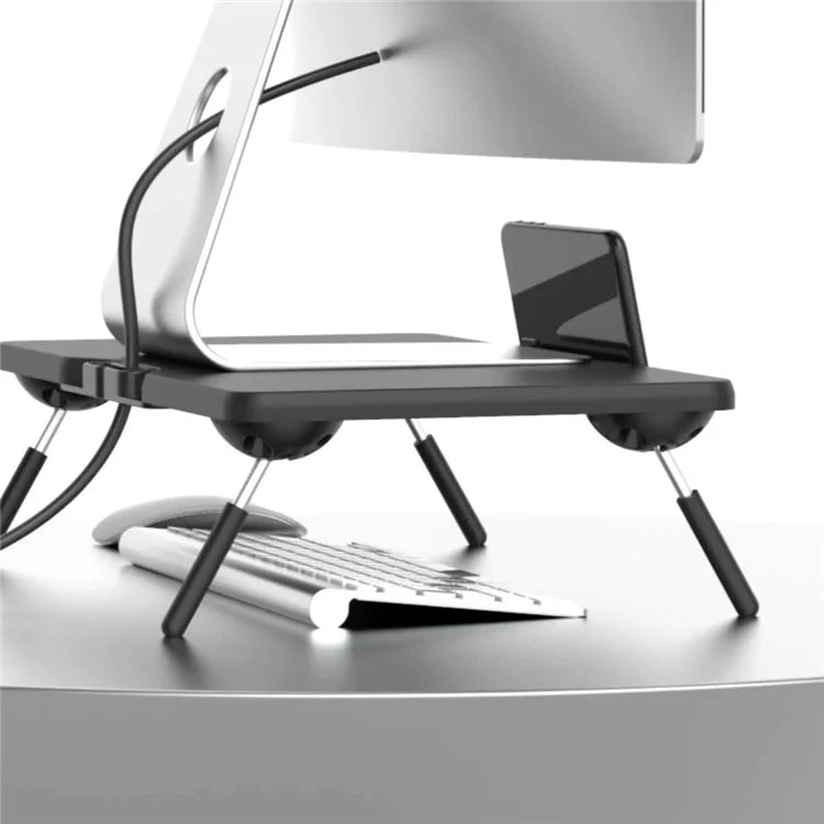TT4M MDF+PVC Computer Monitor Riser Adjustable Desktop Stand Laptop Base