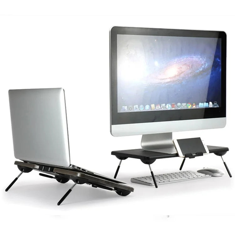 TT4M MDF+PVC Computer Monitor Riser Adjustable Desktop Stand Laptop Base