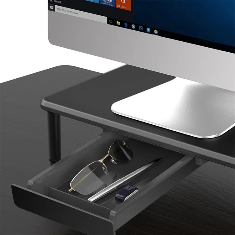 STC39 MDF Board Computer Monitor Laptop Riser Desktop Stand with 1 Drawer