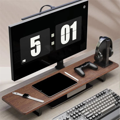 SHC79 Lengthen Wooden Computer Monitor Laptop Heighten Desktop Stand with 1 Drawer